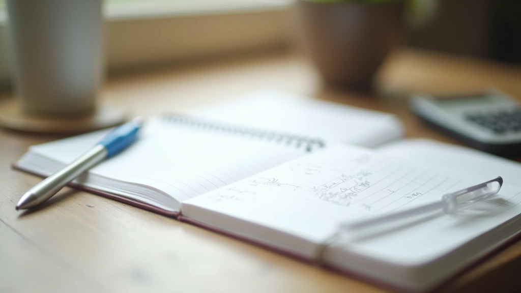Cahier ouvert avec notes manuscrites de dépenses quotidiennes et calculs